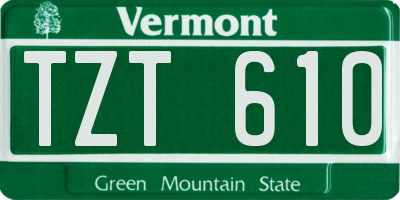 VT license plate TZT610