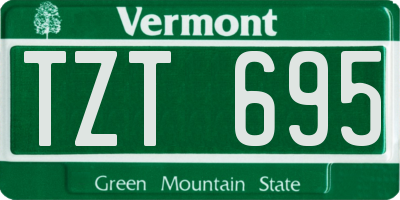 VT license plate TZT695
