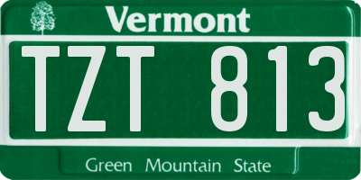 VT license plate TZT813