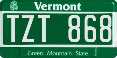 VT license plate TZT868