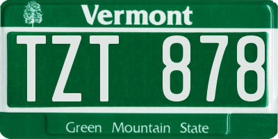 VT license plate TZT878