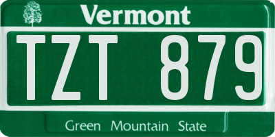 VT license plate TZT879
