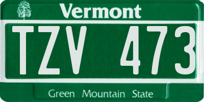VT license plate TZV473