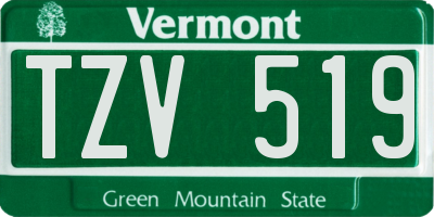 VT license plate TZV519
