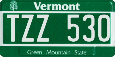 VT license plate TZZ530