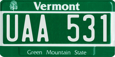 VT license plate UAA531