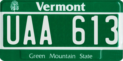 VT license plate UAA613