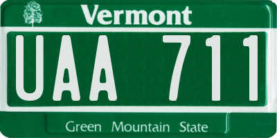 VT license plate UAA711