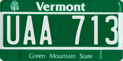 VT license plate UAA713