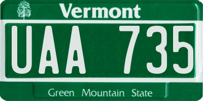 VT license plate UAA735