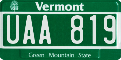 VT license plate UAA819