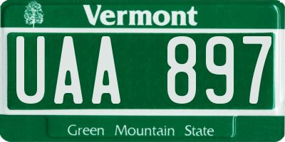 VT license plate UAA897