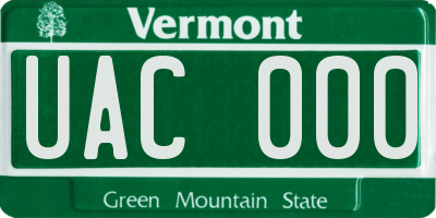 VT license plate UAC000