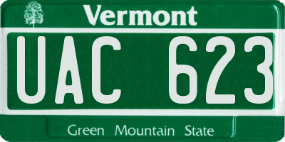 VT license plate UAC623