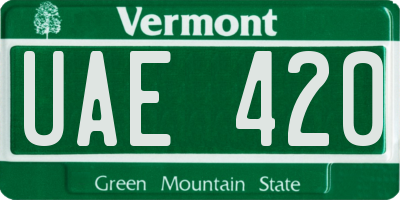VT license plate UAE420