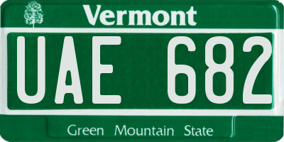VT license plate UAE682