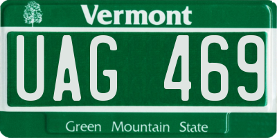 VT license plate UAG469
