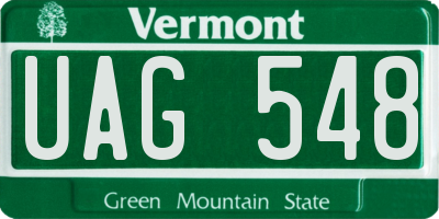 VT license plate UAG548