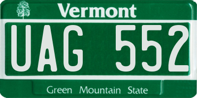 VT license plate UAG552