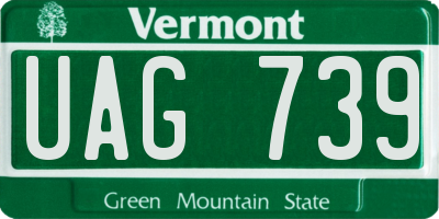 VT license plate UAG739