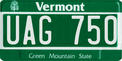 VT license plate UAG750