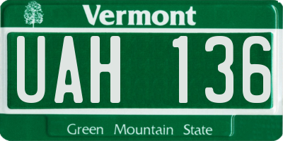 VT license plate UAH136