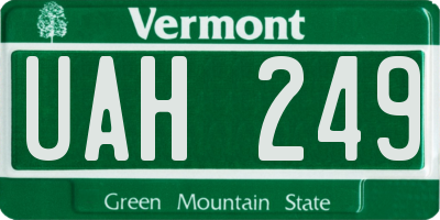 VT license plate UAH249