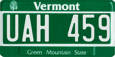 VT license plate UAH459