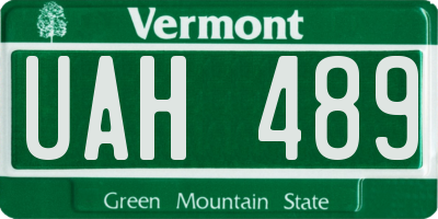VT license plate UAH489