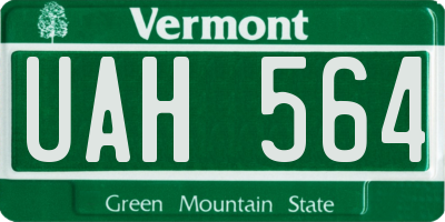 VT license plate UAH564