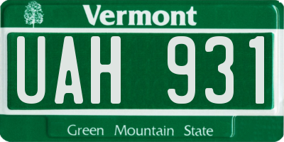 VT license plate UAH931