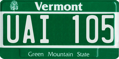VT license plate UAI105
