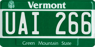 VT license plate UAI266