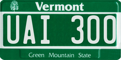 VT license plate UAI300