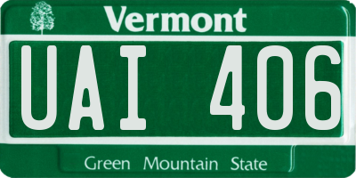 VT license plate UAI406