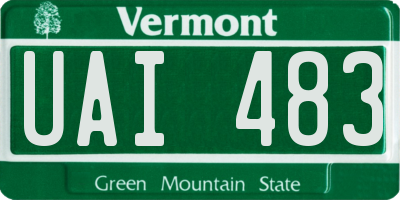 VT license plate UAI483