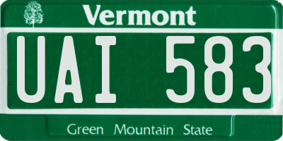 VT license plate UAI583