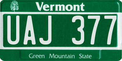 VT license plate UAJ377
