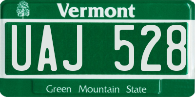 VT license plate UAJ528