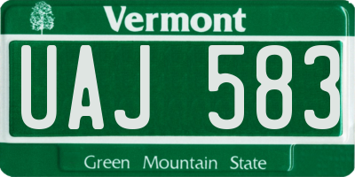 VT license plate UAJ583