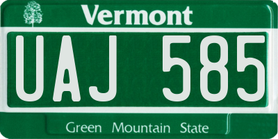VT license plate UAJ585
