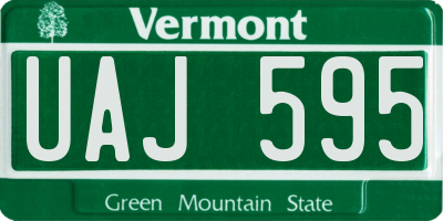 VT license plate UAJ595