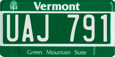 VT license plate UAJ791