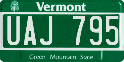 VT license plate UAJ795