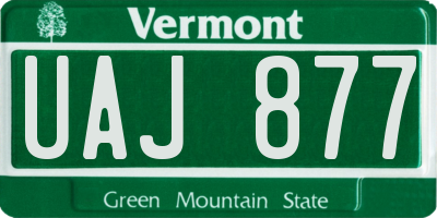 VT license plate UAJ877