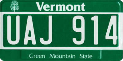 VT license plate UAJ914