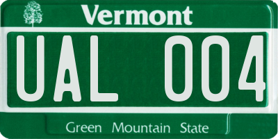 VT license plate UAL004