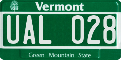VT license plate UAL028