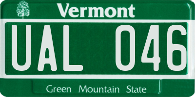 VT license plate UAL046