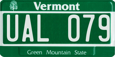 VT license plate UAL079